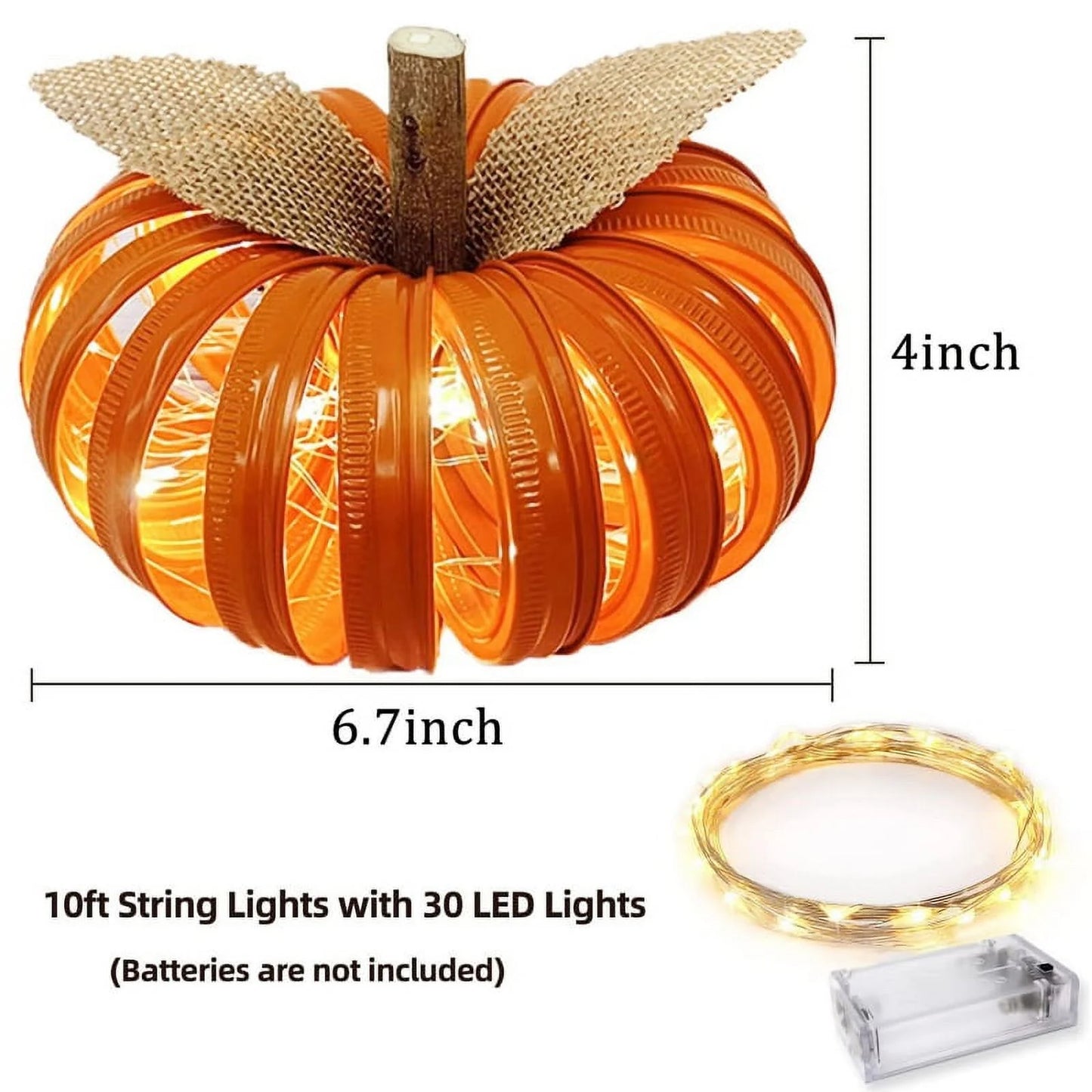 Pumpkin Light Battery Operated LED Light up Pumpkin Tabletop Ornaments,for Halloween Pumpkin Decoration Fall and Thanksgiving Decorations, Party Decorations